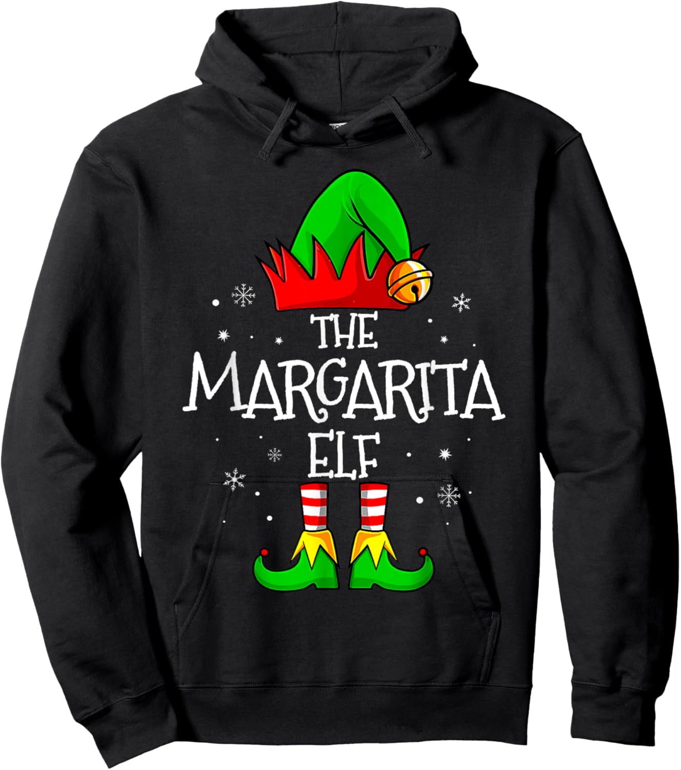 The Margarita Elf Matching Family Christmas Hoodie - Hoodie | Black