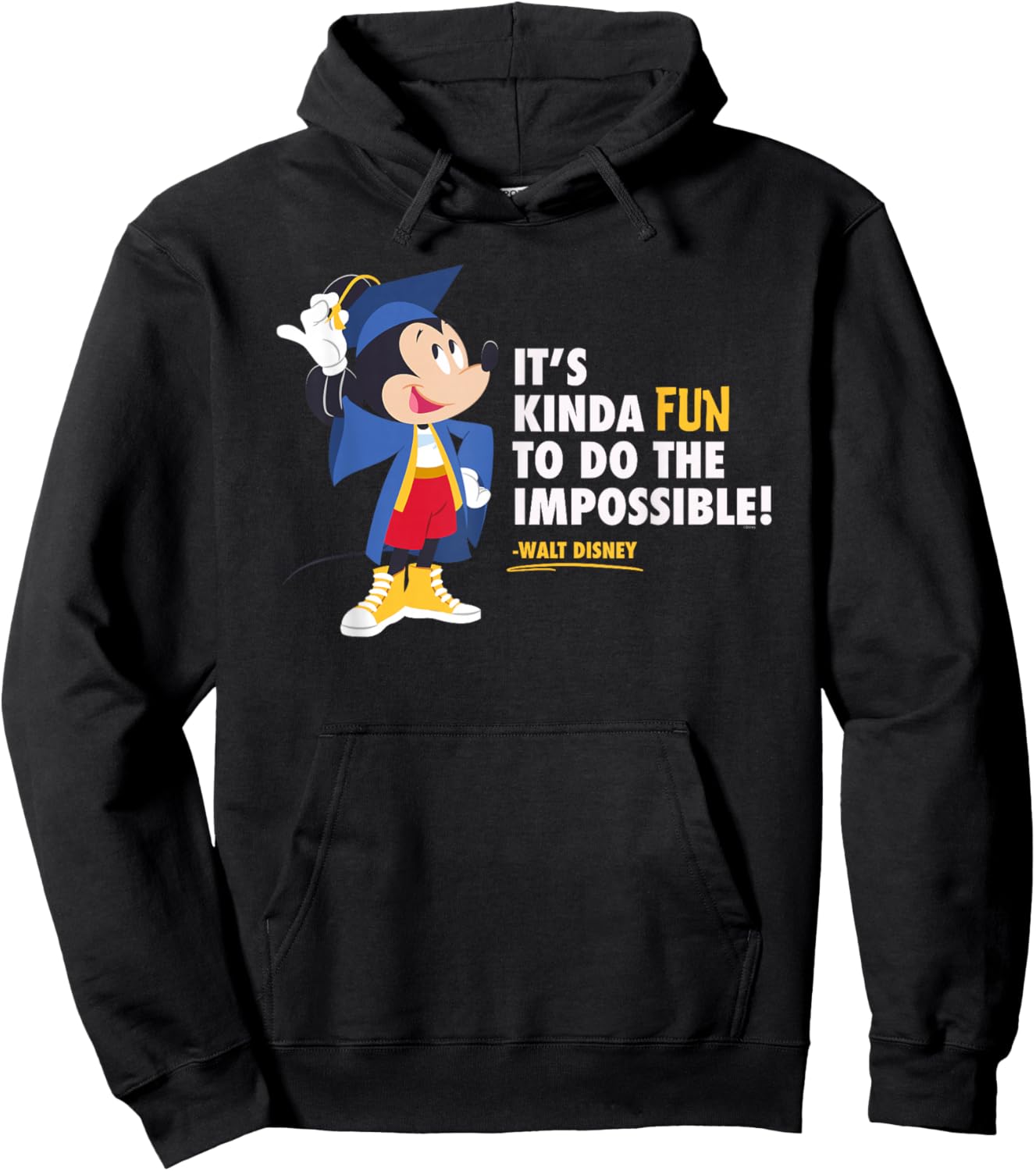 Disney Mickey Mouse Graduation New Grad Do The Impossible Hoodie - Hoodie | Black