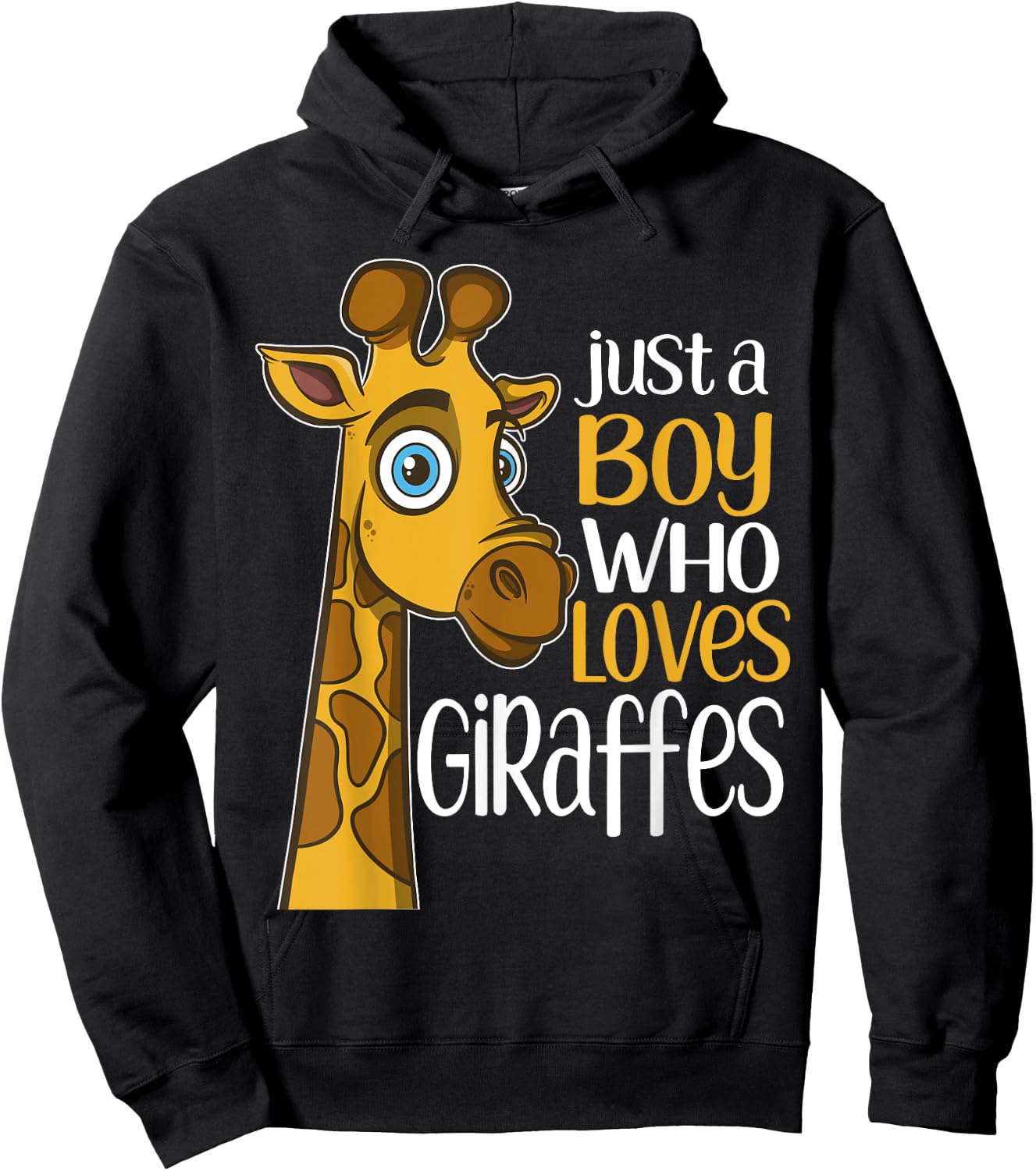 Just a Boy Who Loves Giraffes Funny Giraffe Gift T Shirt Hoodie - Hoodie | Black