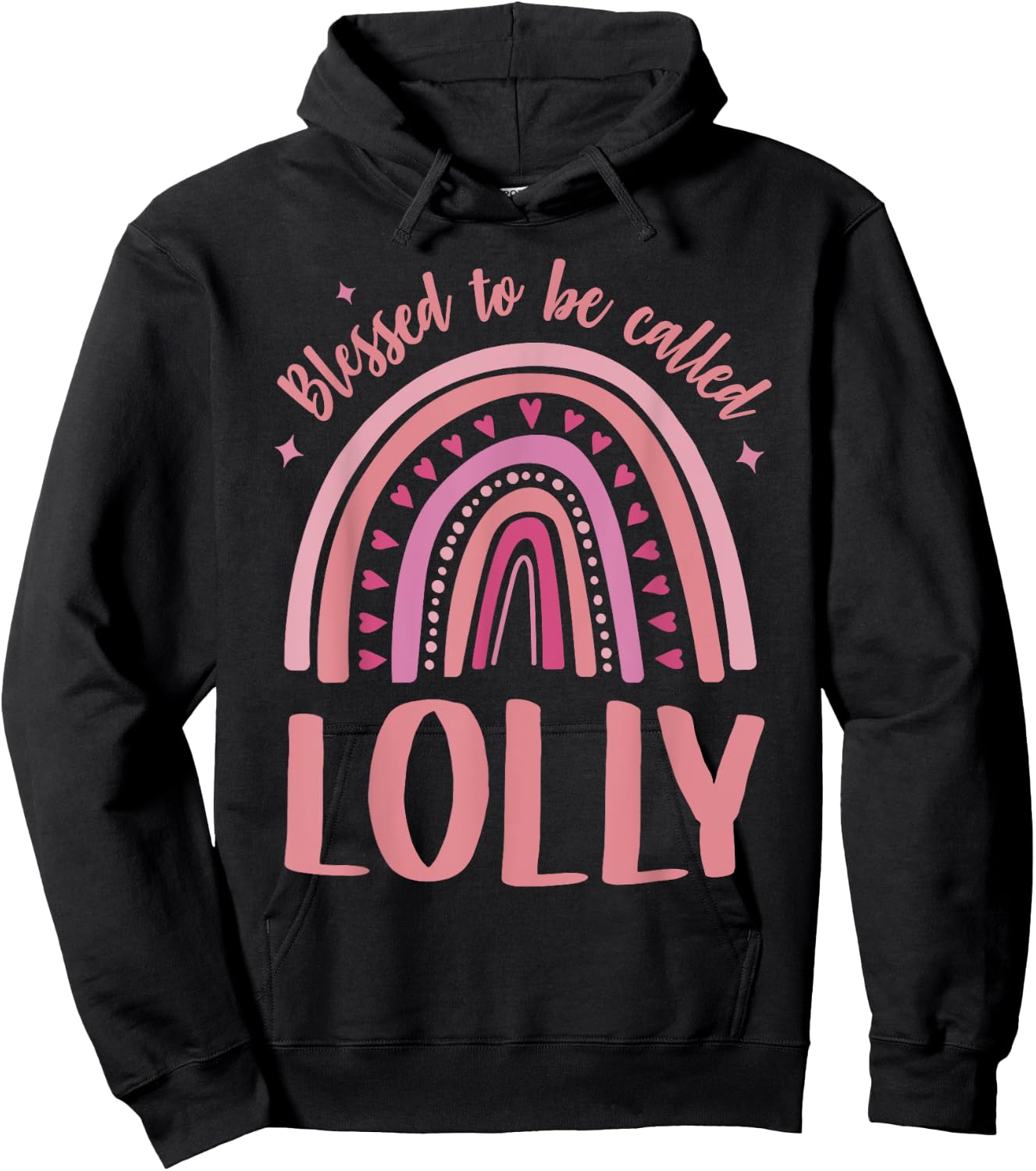 Lolly for Grandma Women Mother's Day Blessed Lolly Hoodie - Hoodie | Black