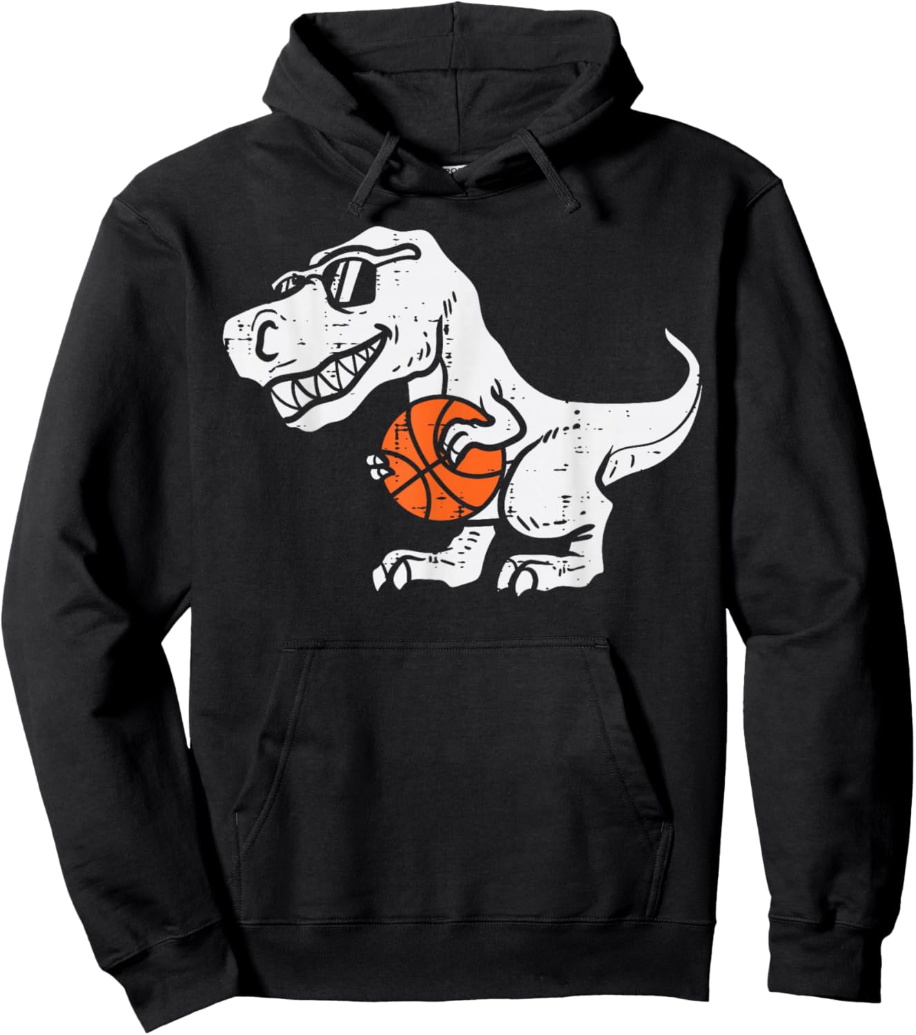 Trex Dinosaur Basketball Cute Sport Toddler Player Kids Boys Hoodie - Hoodie | Black