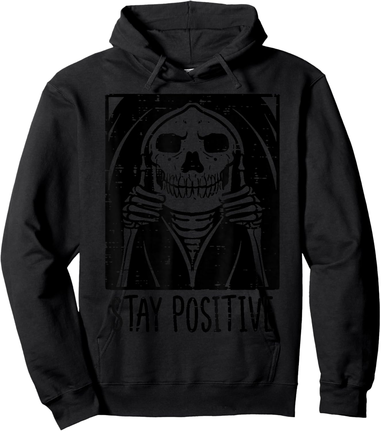 Halloween Grim Reaper Stay Positive Costume Men Women Kids Hoodie - Hoodie | Black
