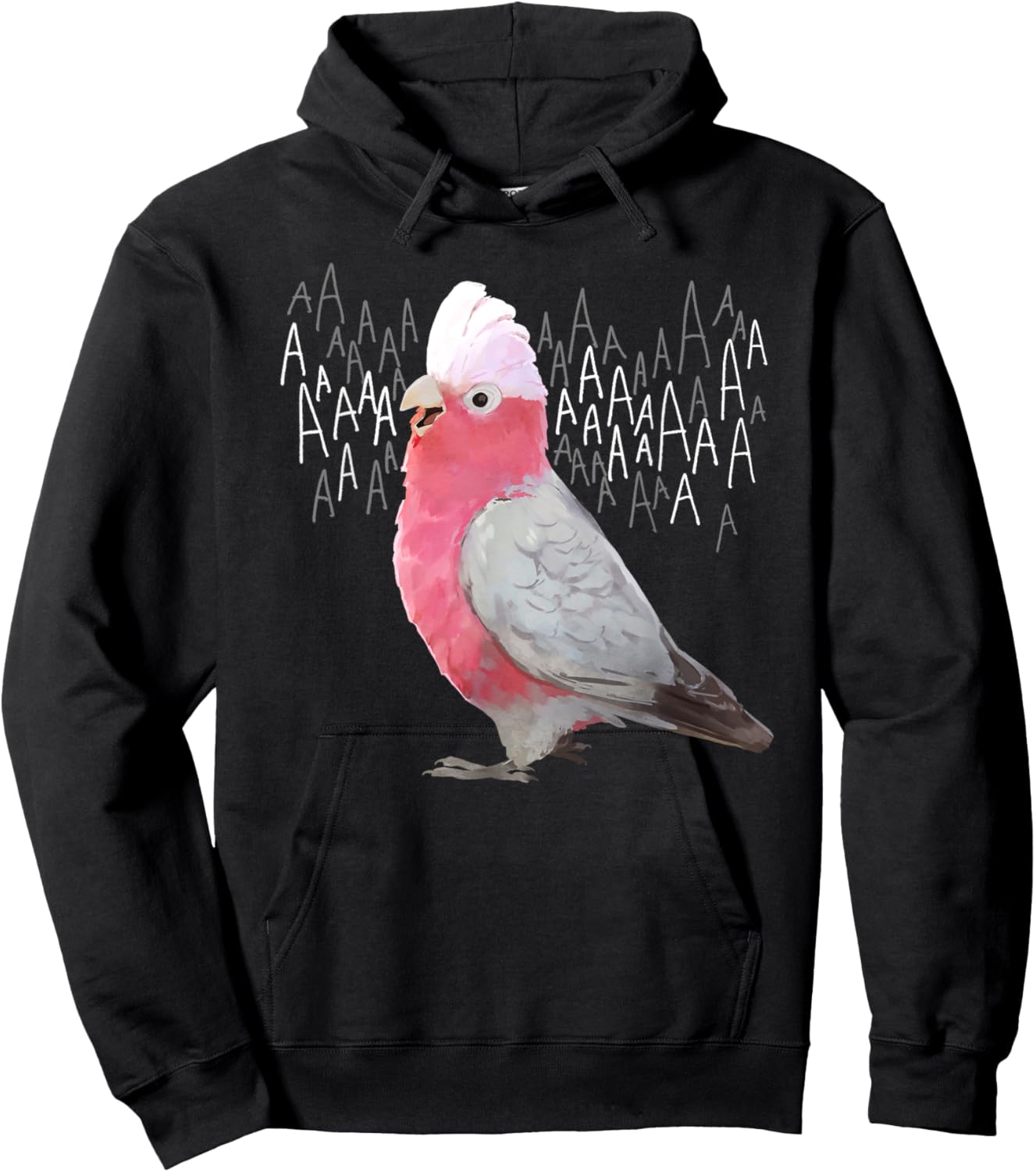 Screaming Galah Rose-Breasted Cockatoo Hoodie - Hoodie | Black