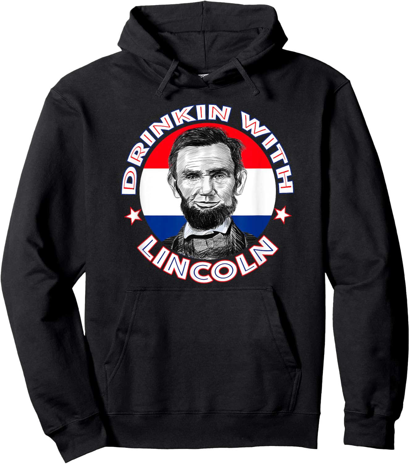 Drinkin With Lincoln Celebrate with a President Abraham Abe Hoodie - Hoodie | Black