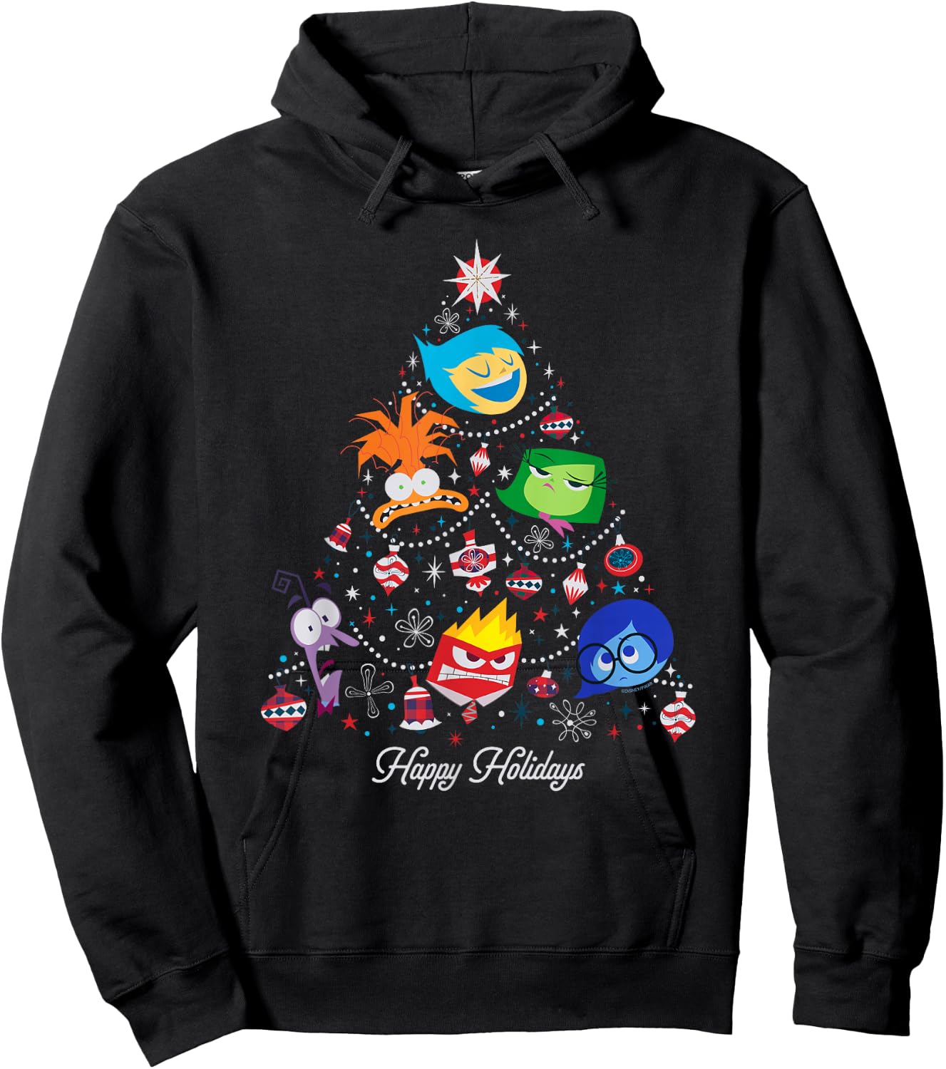 Disney and Pixar’s Inside Out 2 Emotions Christmas Tree Hoodie - Hoodie | Black