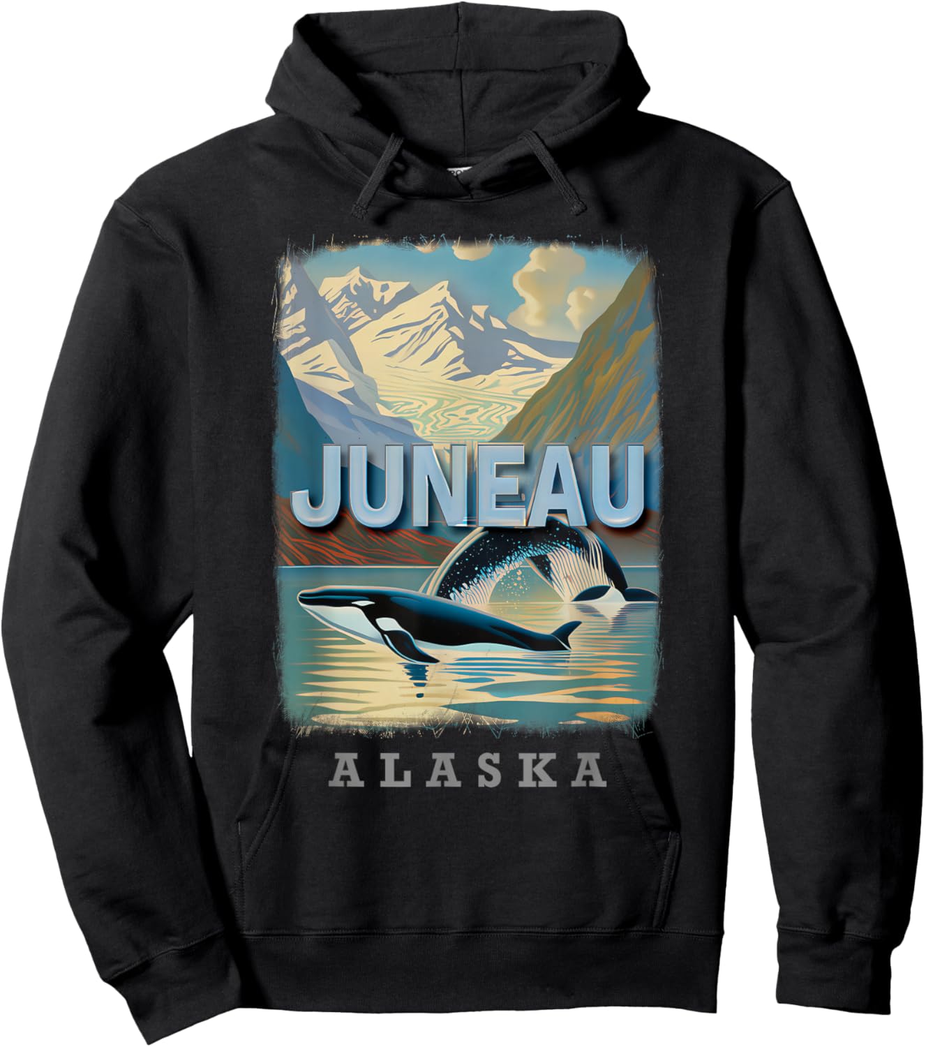 Juneau Alaska AK Glacier Majesty SD990 Hoodie - Hoodie | Black