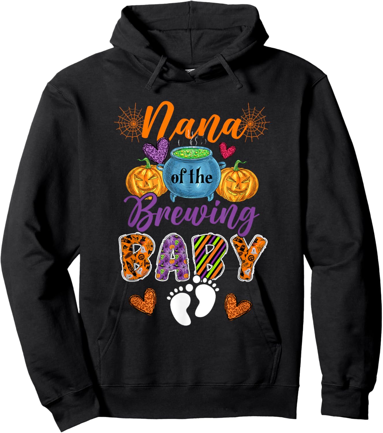 Nana Of The Brewing Halloween Baby Expecting New Baby Hoodie - Hoodie | Black