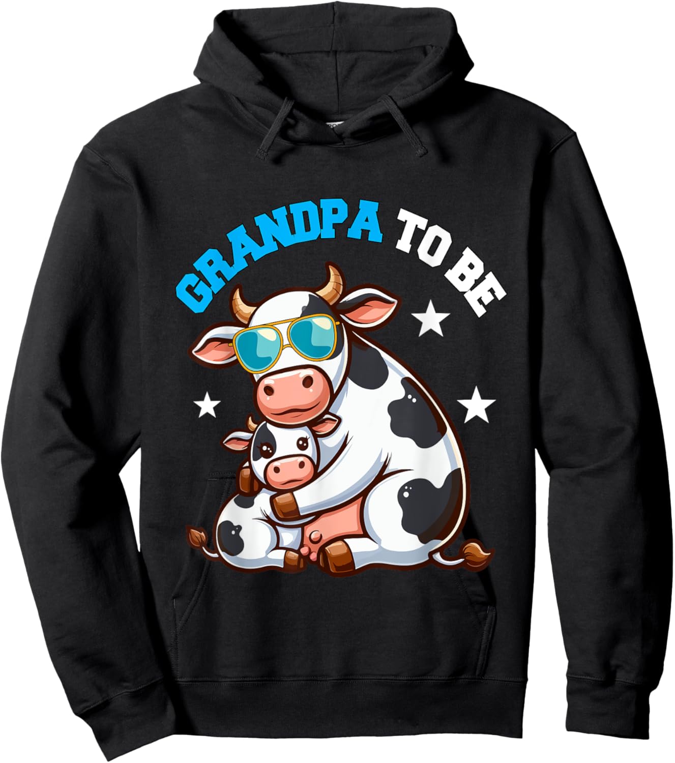 Grandpa To Be Costume Cows Pregnancy Announcement Family Hoodie - Hoodie | Black