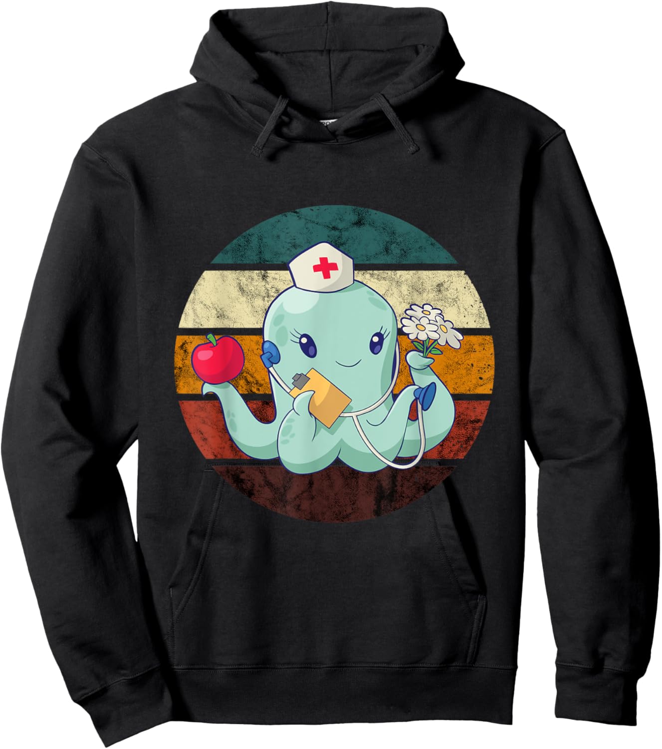 Octopus Doctor Retro Cephalopod Sea Monster Vintage Kraken Hoodie - Hoodie | Black