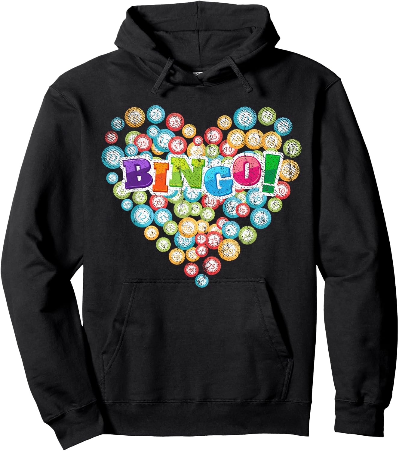 Heart Bingo Player Gambling Lottery Bingo Caller Gift Bingo Small Hoodie - Hoodie | Black
