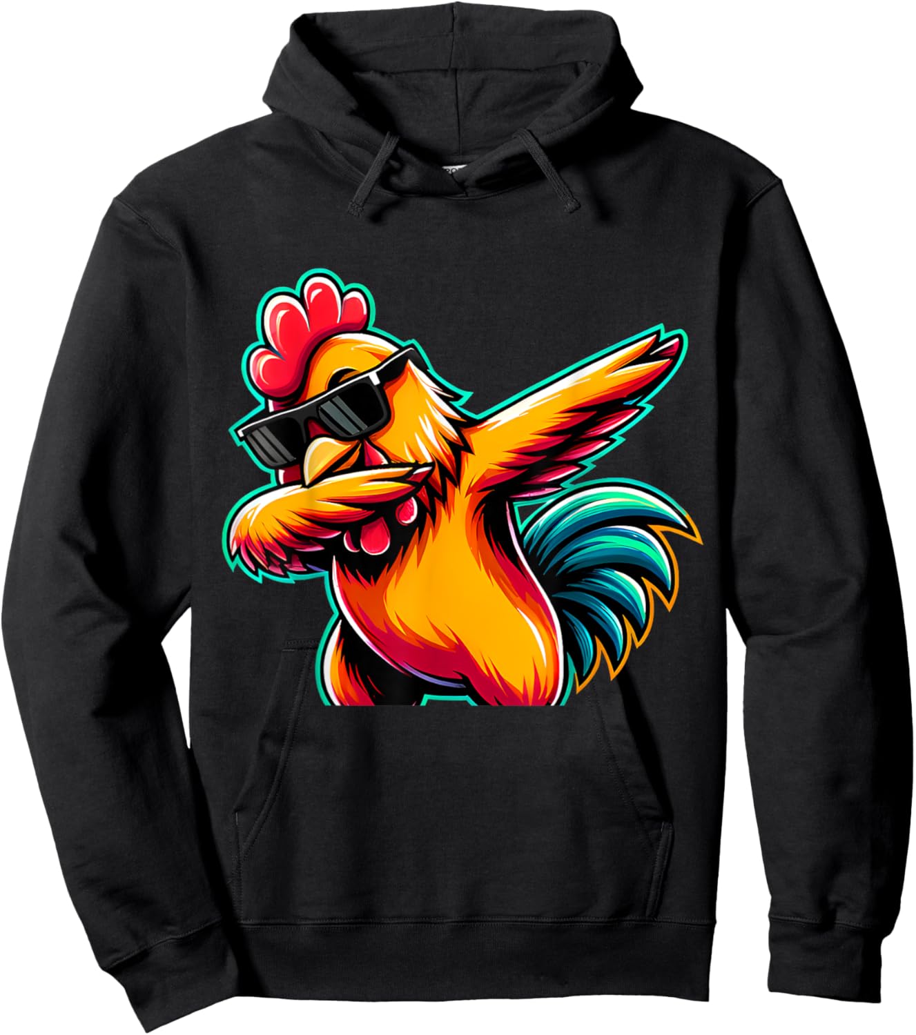 Cute Chicken Lover Men Women Youth Kids Boys Dabbing Chicken Hoodie - Hoodie | Black