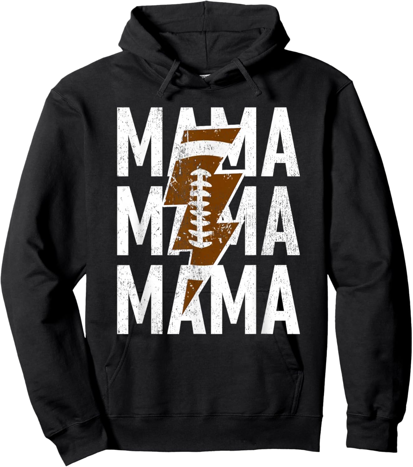 Proud Mama Football Lightning Football Mom Gifts Mothers Day Hoodie - Hoodie | Black