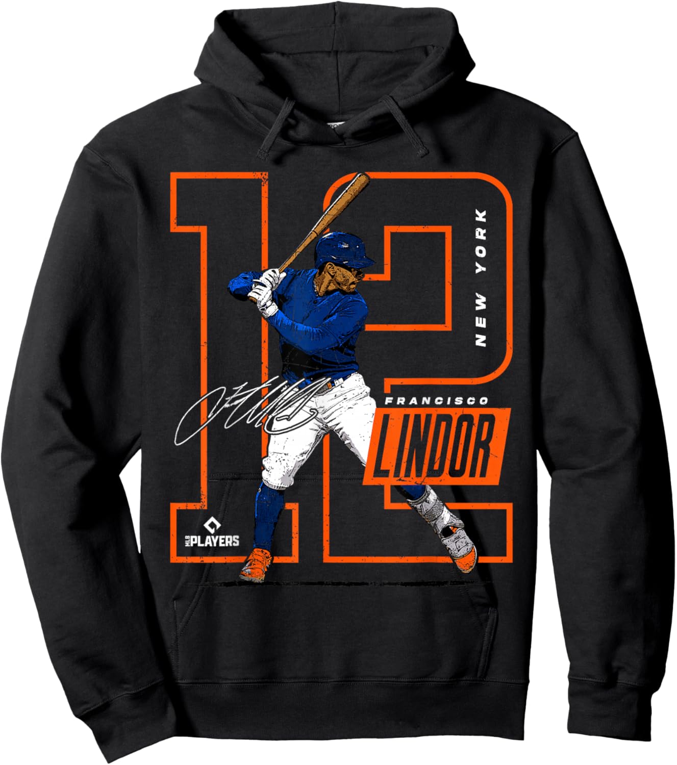 Francisco Lindor | New York Baseball MLB Player | MLBLIN4007 Hoodie - Hoodie | Black