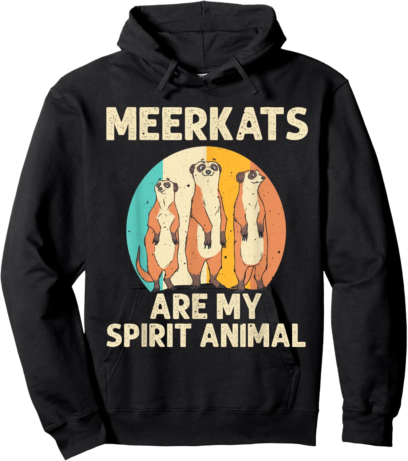Funny Meerkat Gift Kids Men Women Boys Cool My Spirit Animal Hoodie - Hoodie | Black