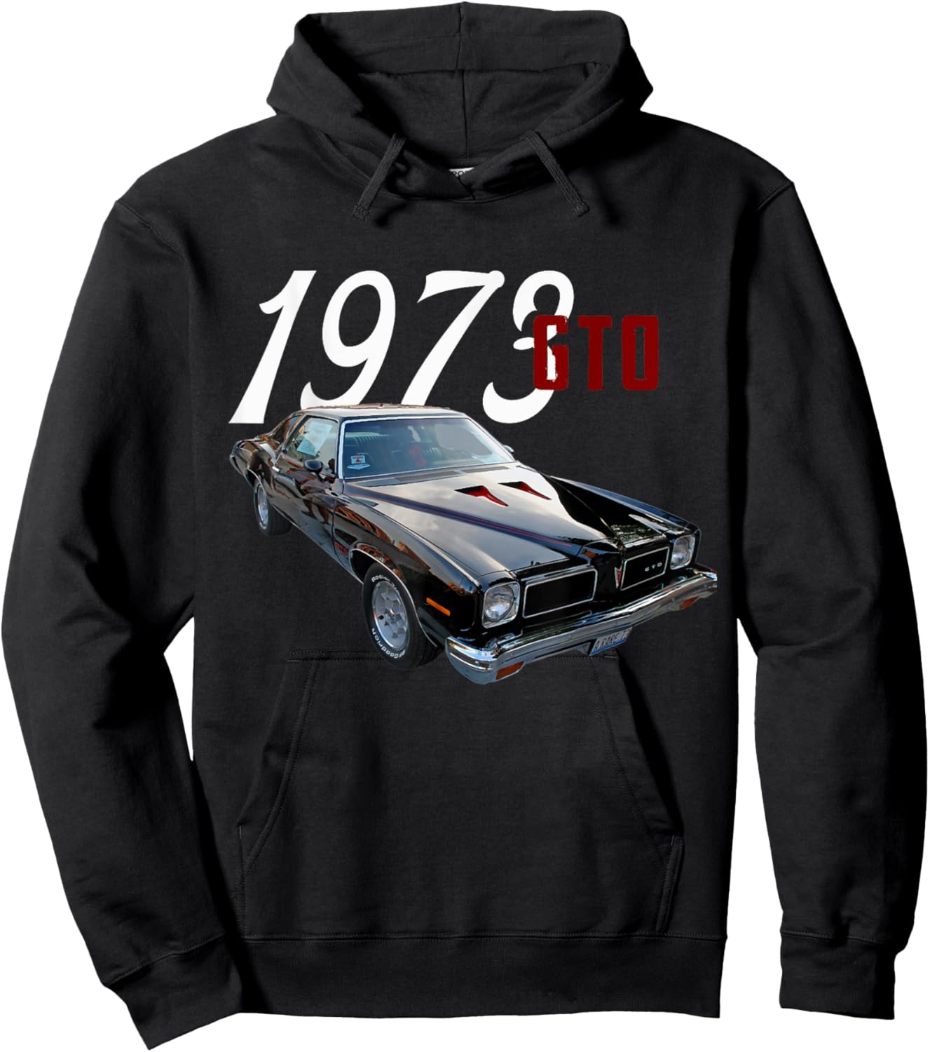 1973 73 GTO Classic Car Old School Muscle Car Hoodie - Hoodie | Black