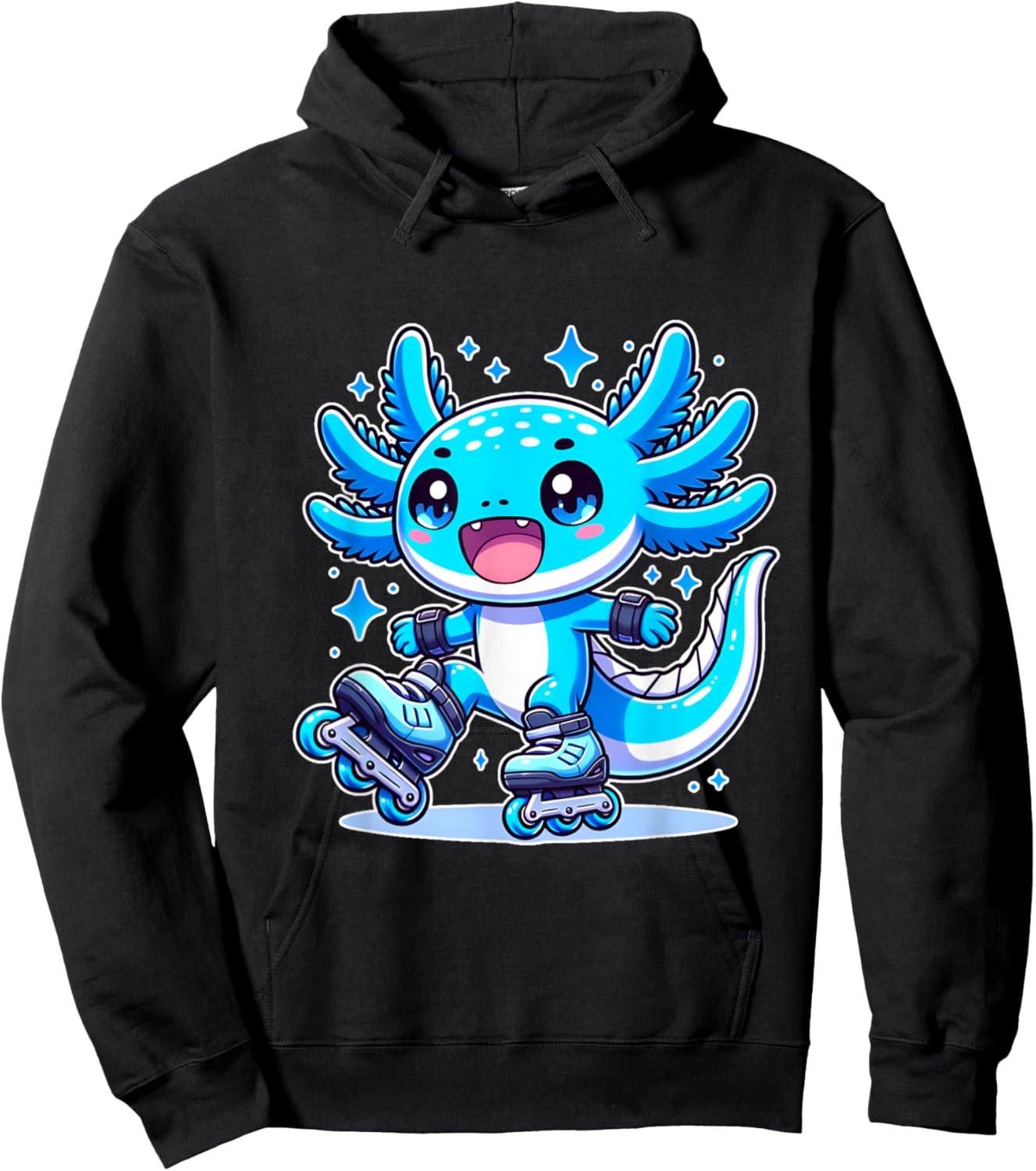 Funny Axolotl Rollerblade roller skater roller skate funny Hoodie - Hoodie | Black