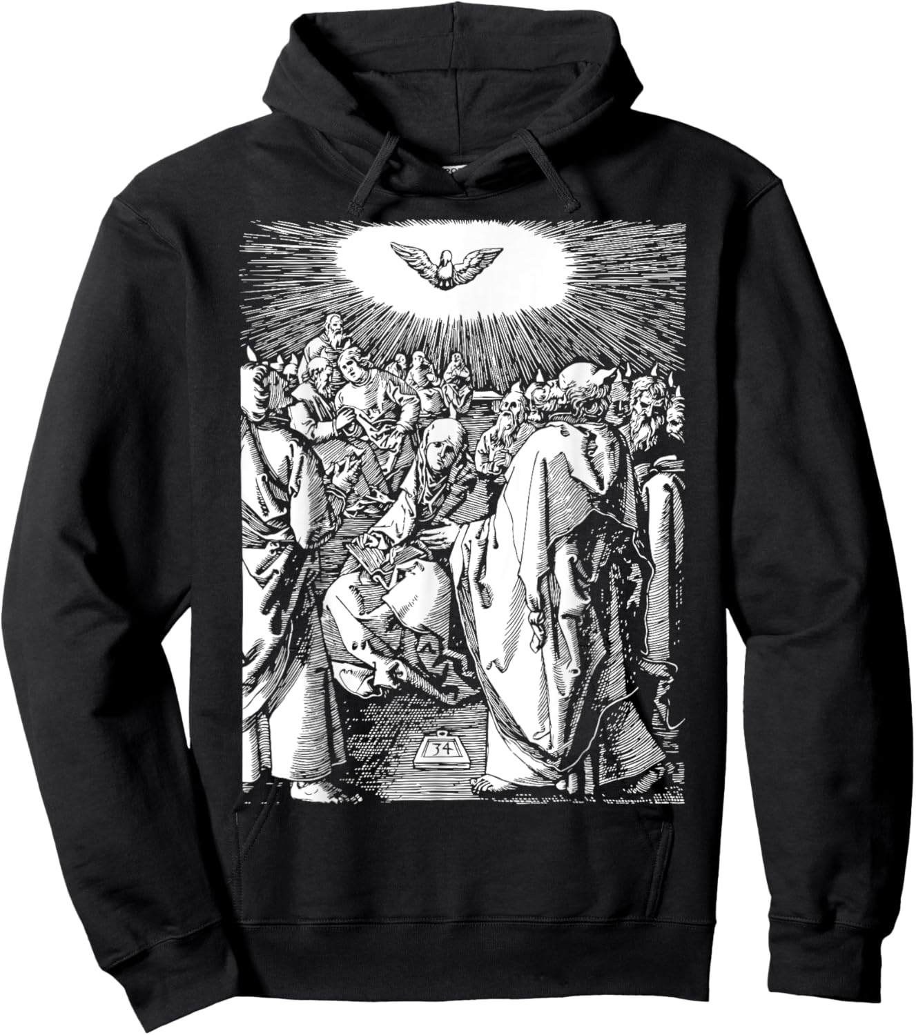 Pentecost Dove Tongues of Fire Flame Holy Spirit Catholic Hoodie - Hoodie | Black