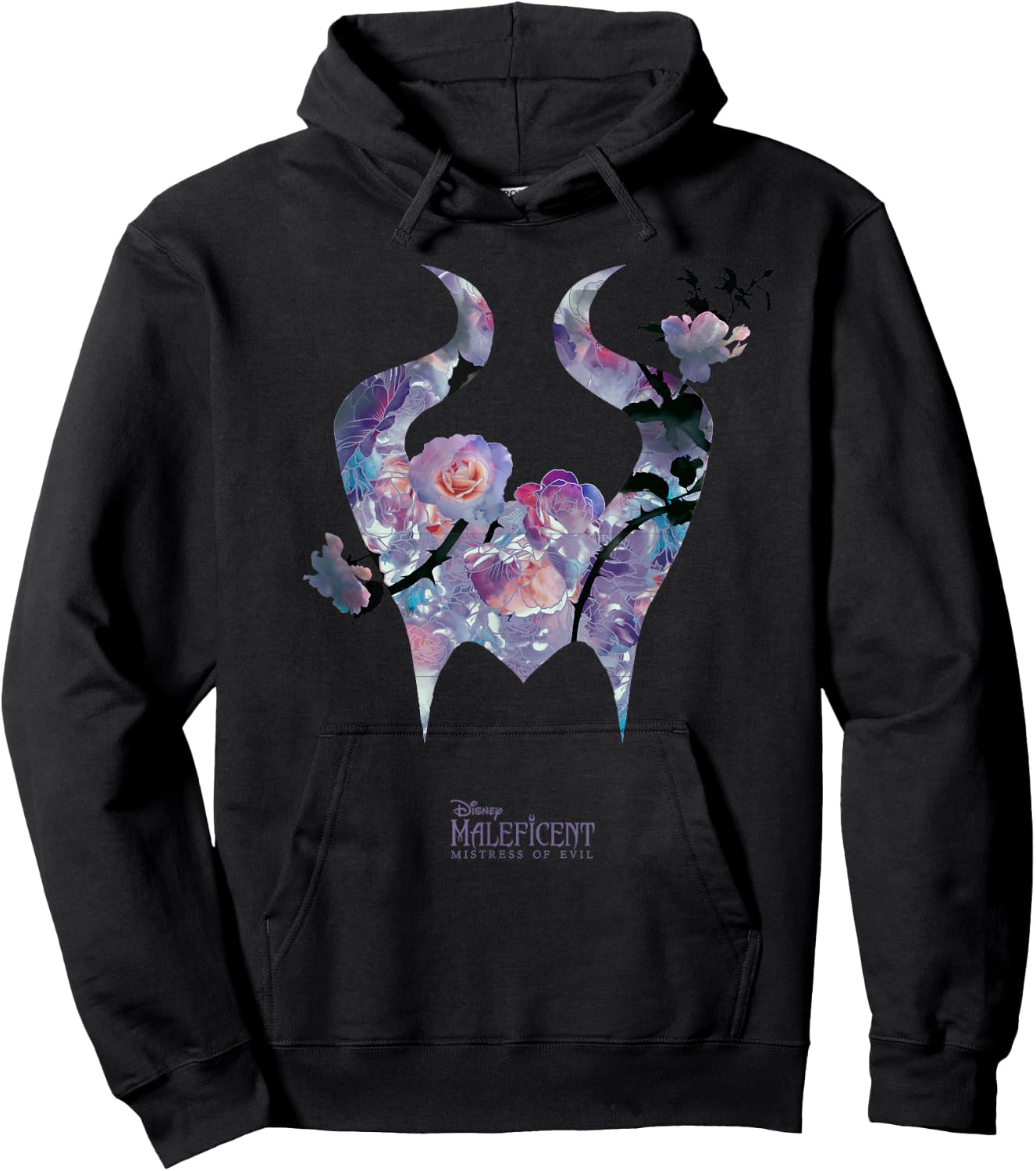 Disney Maleficent: Mistress of Evil Floral Horns Small Hoodie - Hoodie | Black