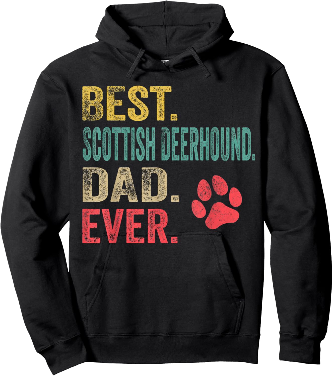 Best Scottish Deerhound Dad ever Vintage Father Dog Lover Hoodie - Hoodie | Black