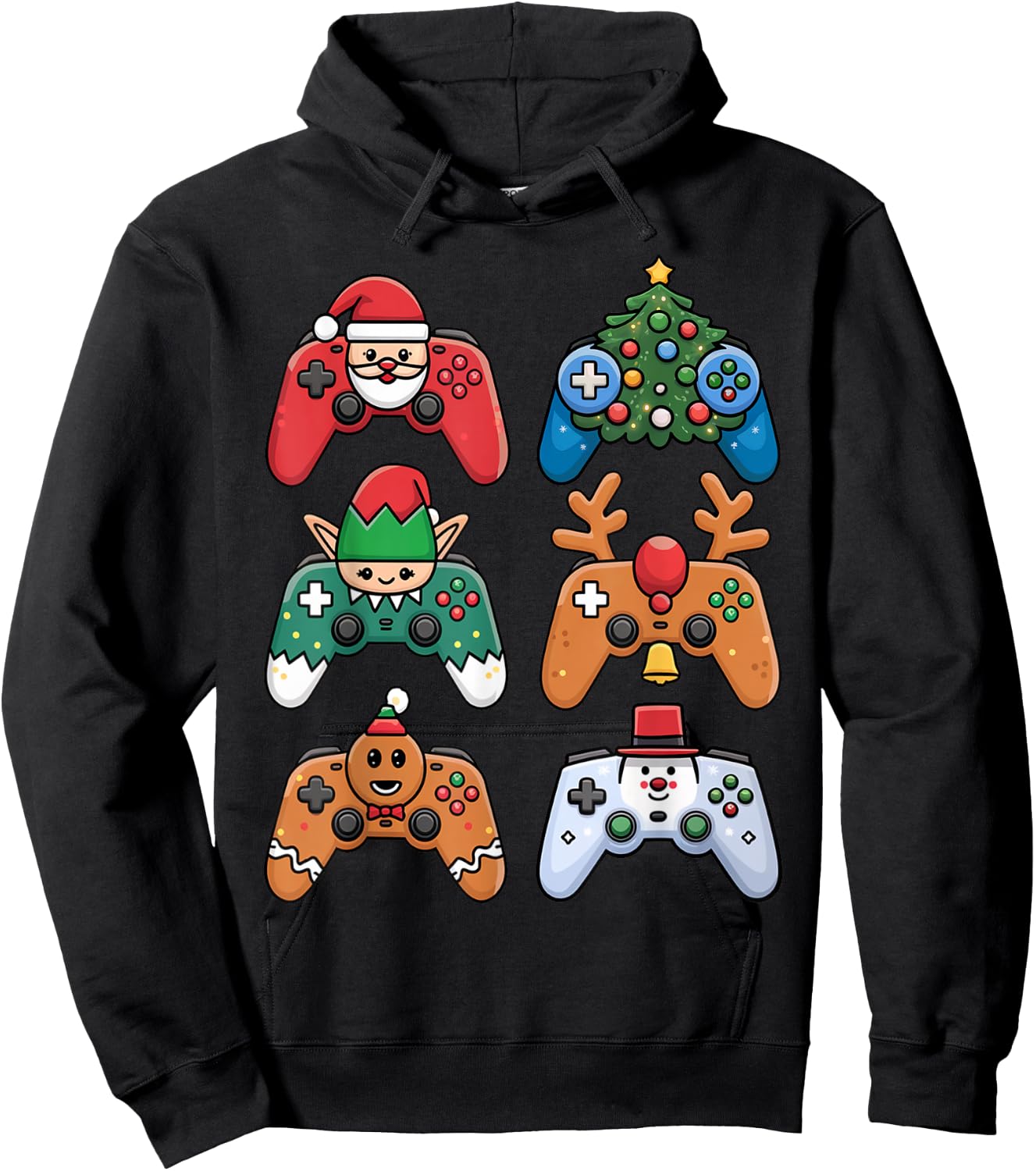 Christmas Video Gamer Controller Xmas Gaming Men Boys Kids Hoodie - Hoodie | Black