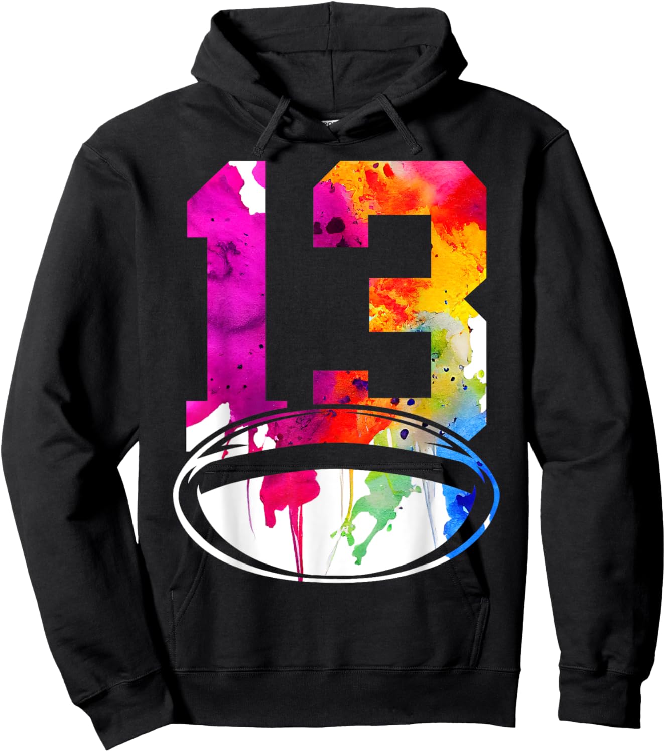 Number 13 Rugby 13th Birthday Hoodie - Hoodie | Black