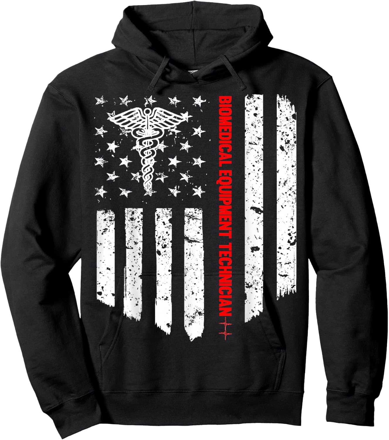 Biomedical Equipment Technician American Flag Patriotic Gift Hoodie - Hoodie | Black