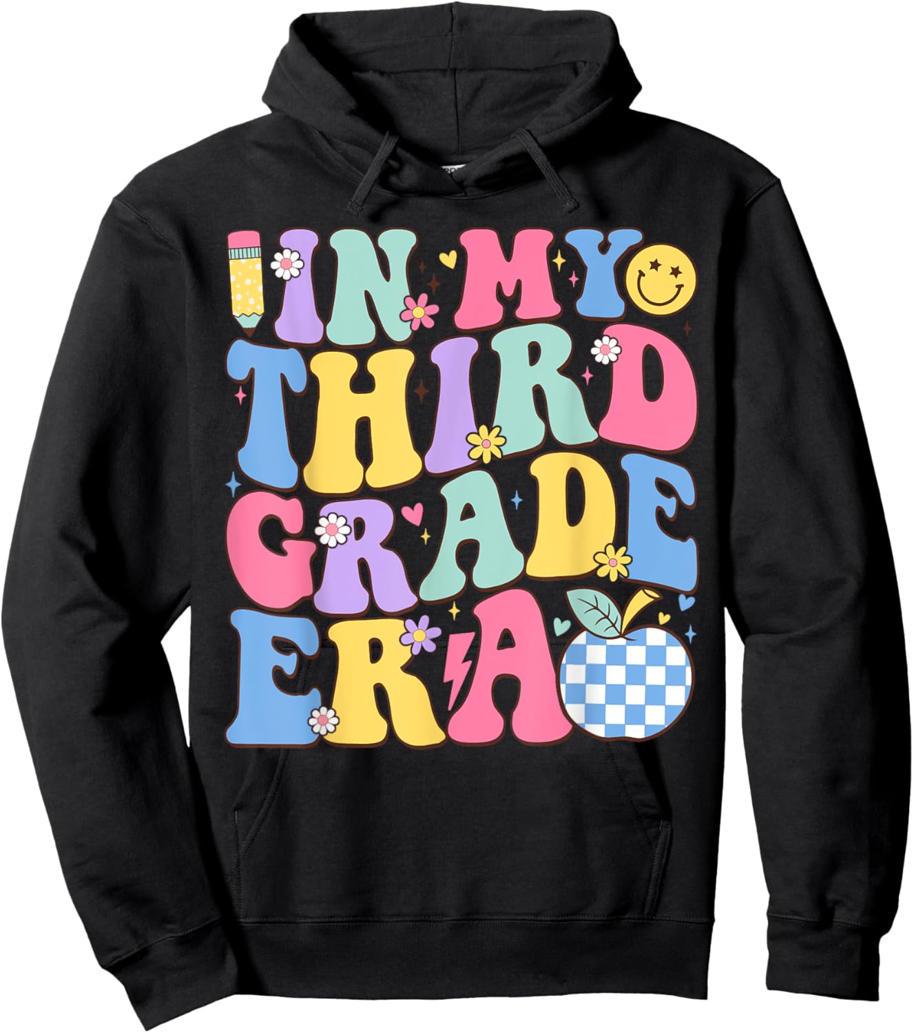 In My Third Grade Era Groovy Back To School Teachers Kids Hoodie - Hoodie | Black