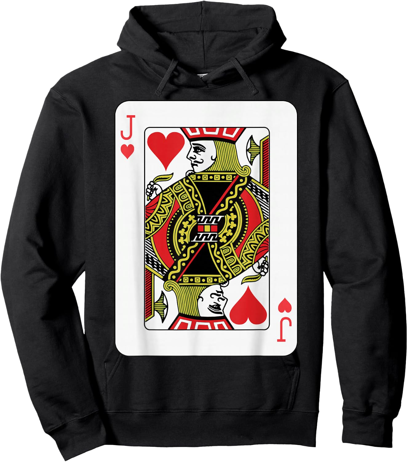 Jack of Hearts Playing Card Poker Hoodie - Hoodie | Black