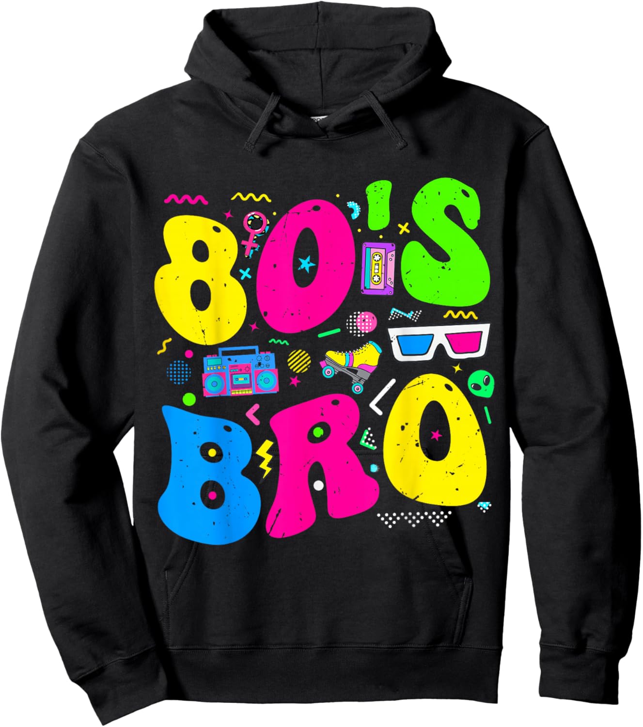 This is My 80s Bro 80's 90's Theme Party Outfit 80s Costume Hoodie - Hoodie | Black