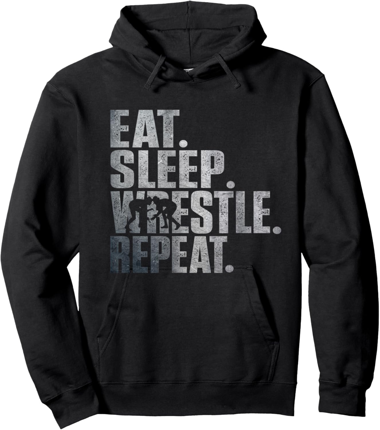 Eat Sleep Wrestle Repeat/Cool Wrestling Hoodie - Hoodie | Black