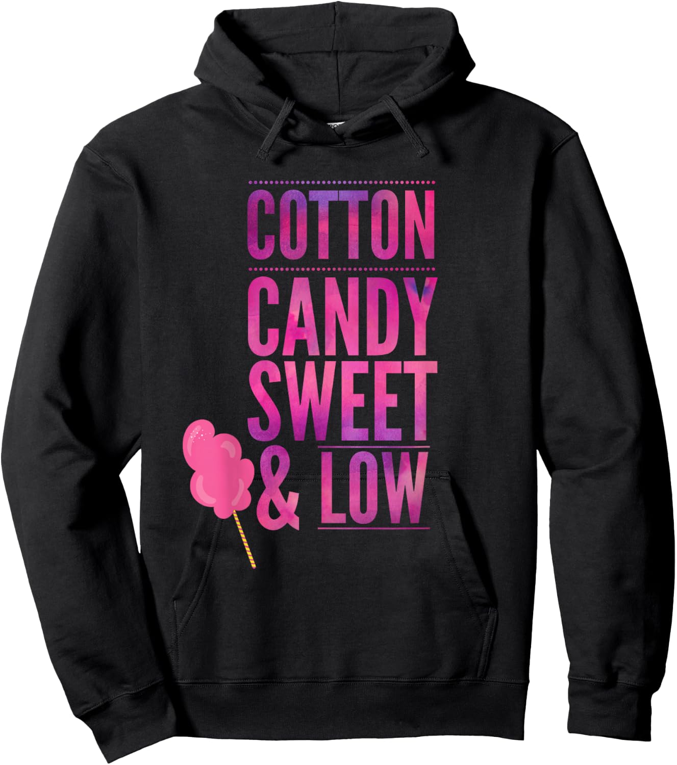 Funny Cotton Candy Sweet & Low Girls Gift Hoodie - Hoodie | Black