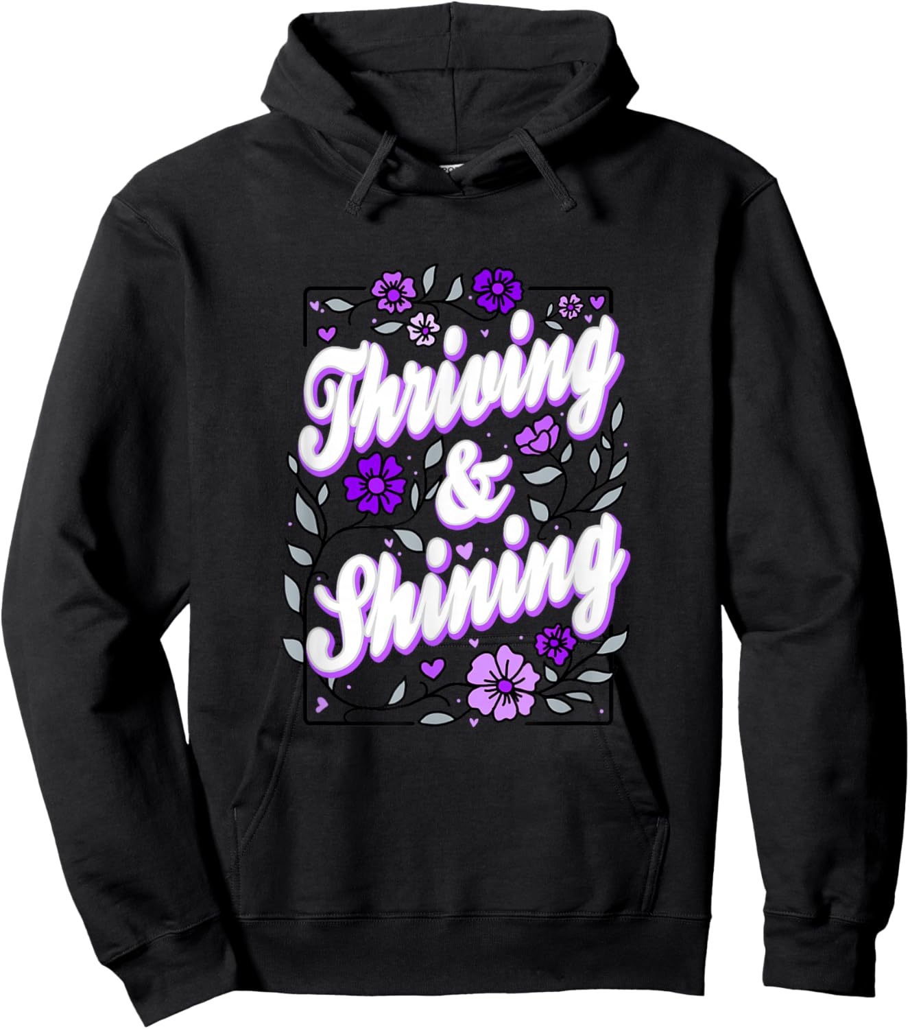 Purple Color Thriving Shining Purple Graphic Hoodie - Hoodie | Black