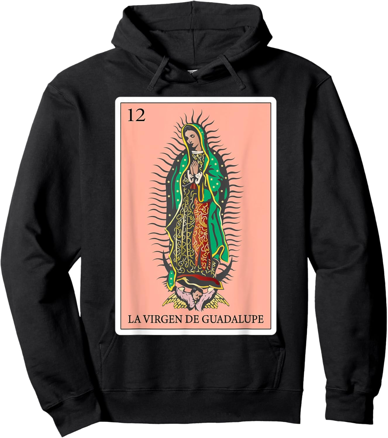 Gifts Spanish-Mexican Bingo Card - La Virgen de Guadalupe Hoodie - Hoodie | Black