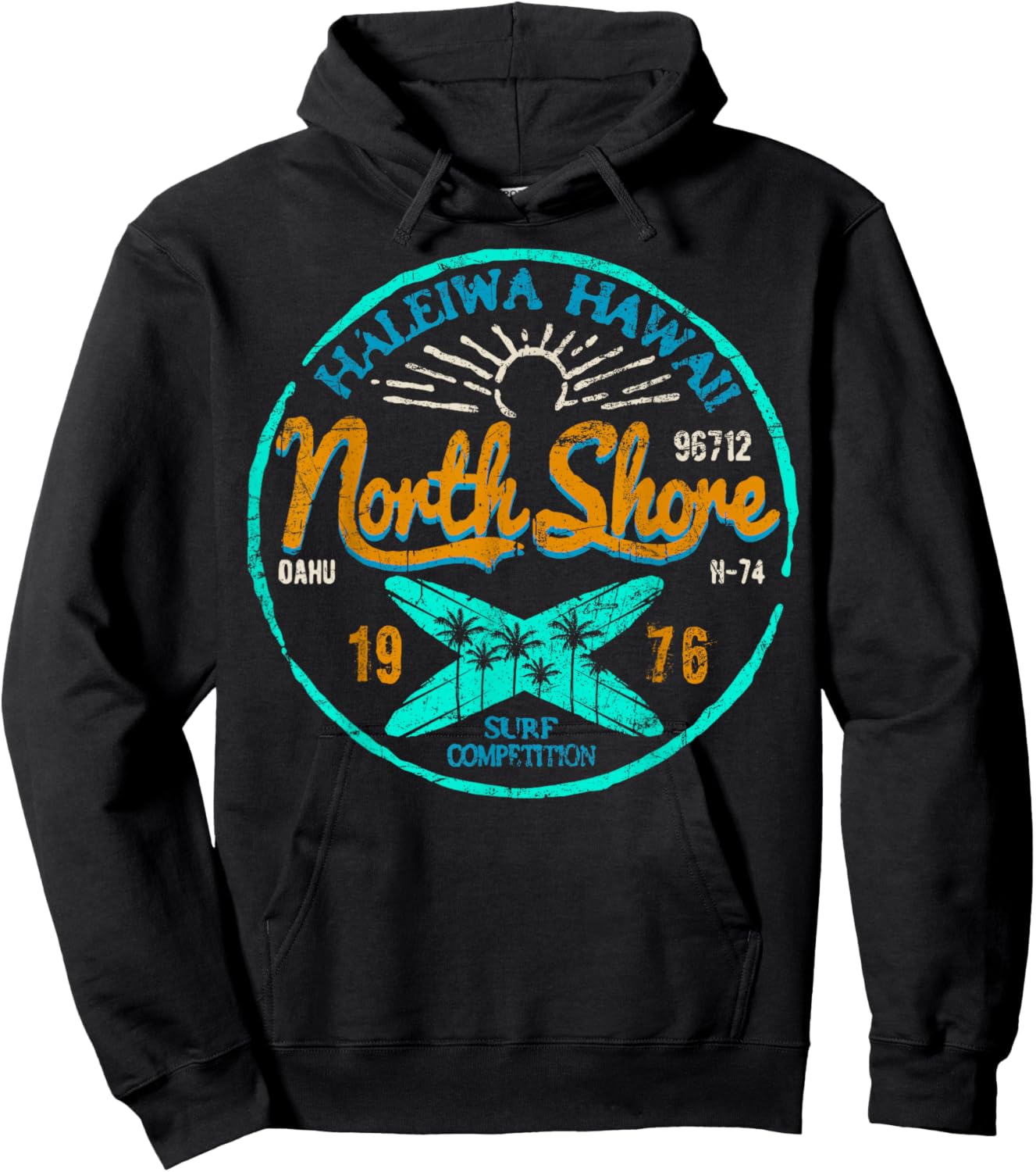 North Shore Hawaii Surfing Haleiwa Oahu Surf Surfer Hoodie - Hoodie | Black