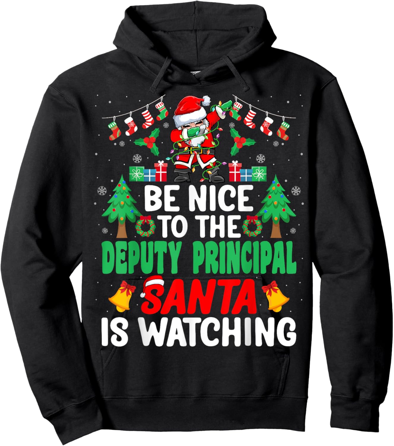 Be Nice to the Deputy Principal Santa - Christmas Hoodie - Hoodie | Black