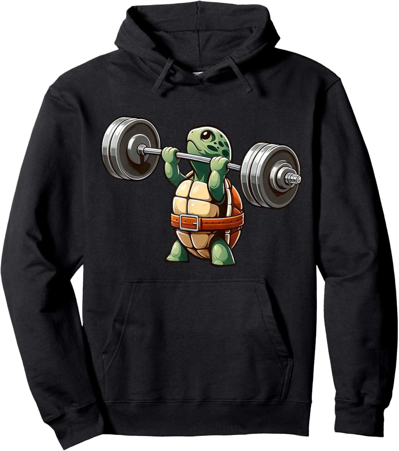 Turtle Weightlifter Strong Workout Gym Hoodie - Hoodie | Black
