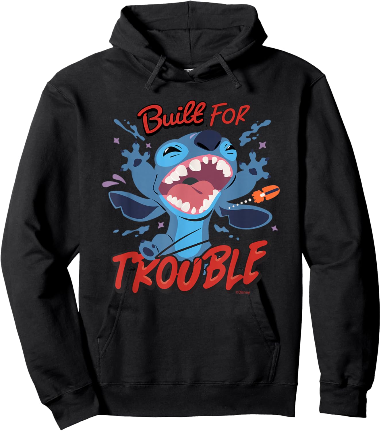 Disney Stitch Built for Trouble Hoodie - Hoodie | Black