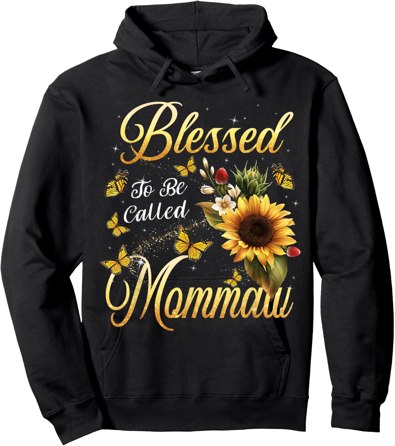Blessed To Be Called Mommaw Sunflower Christmas Mother's day Hoodie - Hoodie | Black