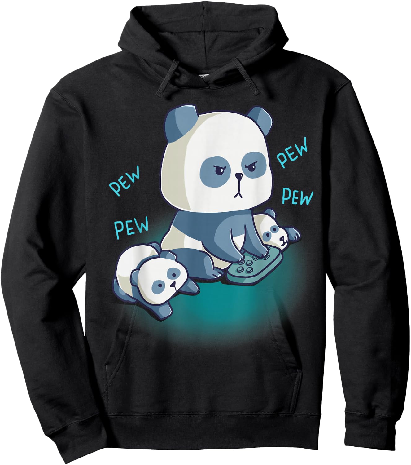 Gamer Parents Dad Mum Child Panda Bear Video Gaming Nerd Hoodie - Hoodie | Black