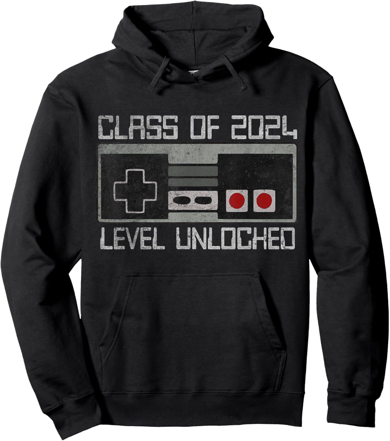 Class Of 2024 Level Unlocked Senior Gamer Graduation Hoodie - Hoodie | Black