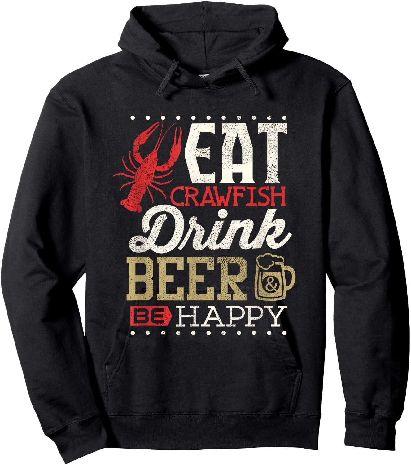 Funny Crawfish Boil Shirt Drink Beer Crayfish Festival Men Hoodie - Hoodie | Black