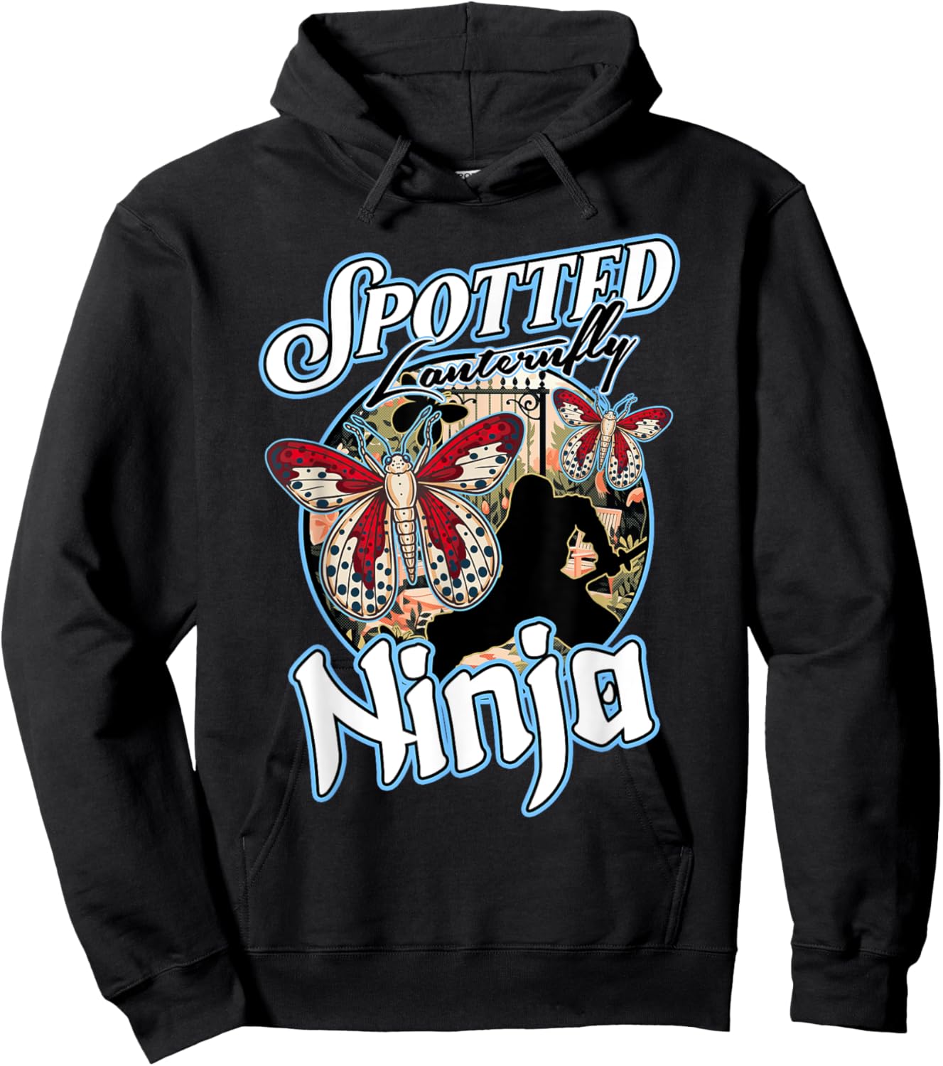 Spotted Lanternfly Trap Ninja Warrior Assassin Lantern Fly Hoodie - Hoodie | Black