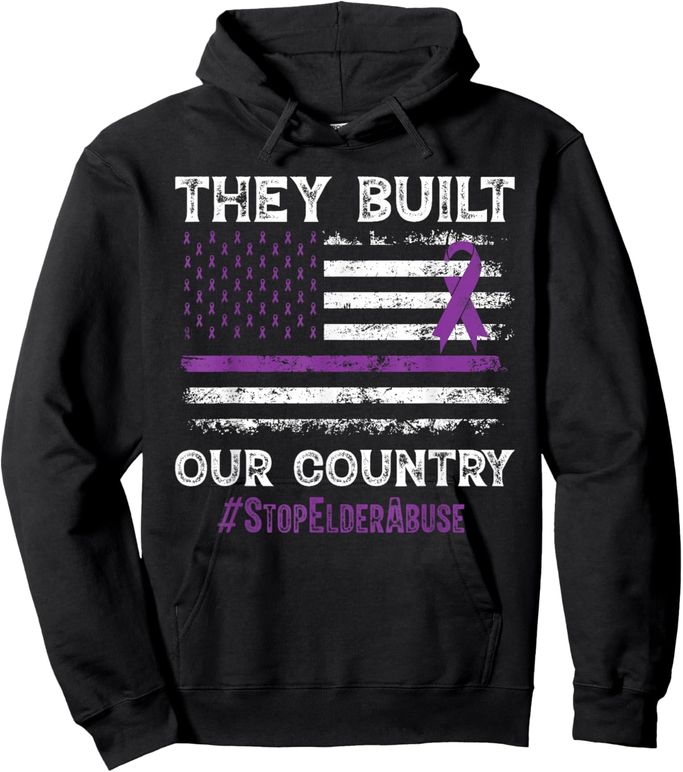 Elder Abuse Awareness Stop Elder Abuse prevention Hoodie - Hoodie | Black