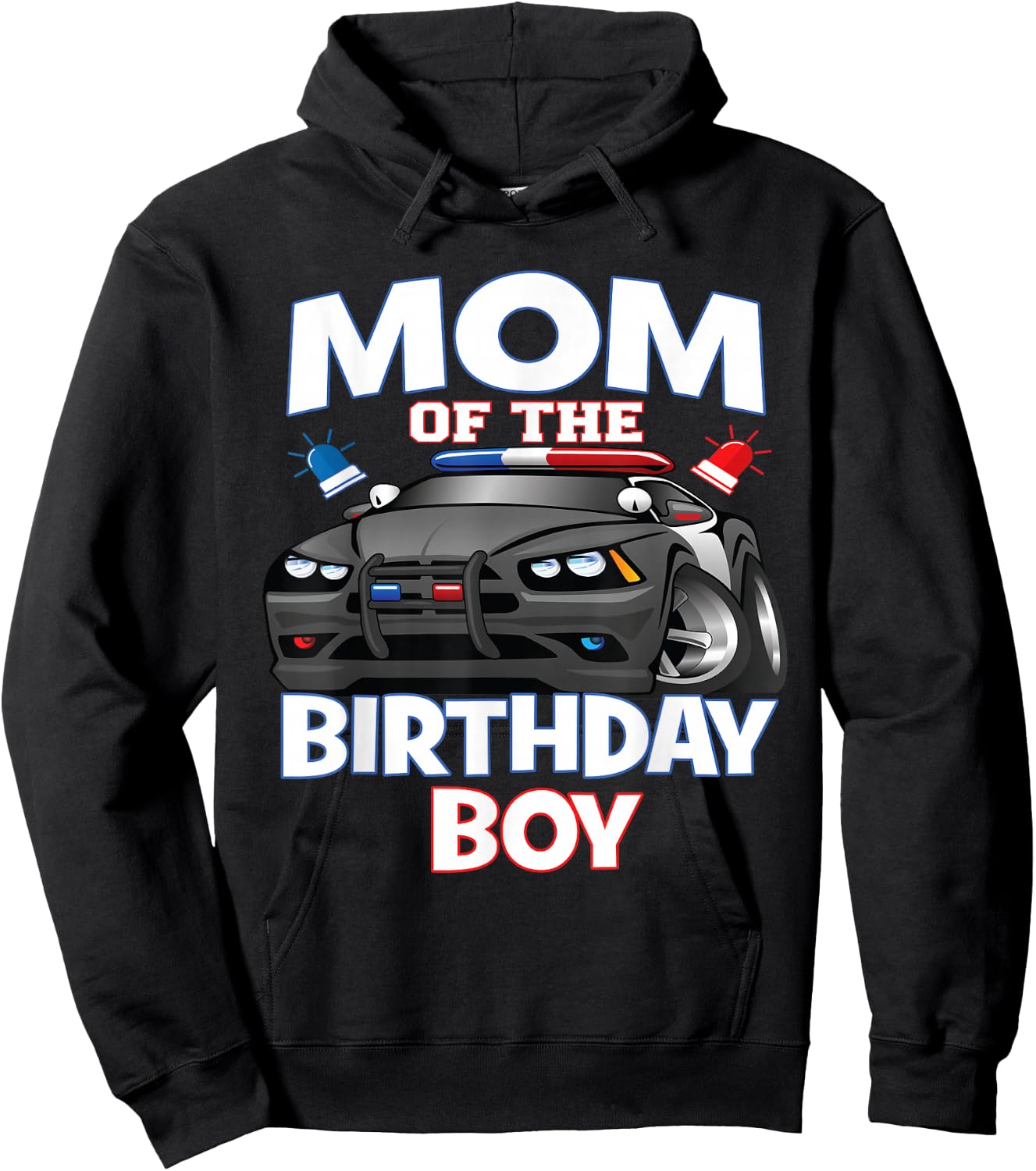 Mom of The Birthday Boy Policeman Officer Party Hoodie - Hoodie | Black