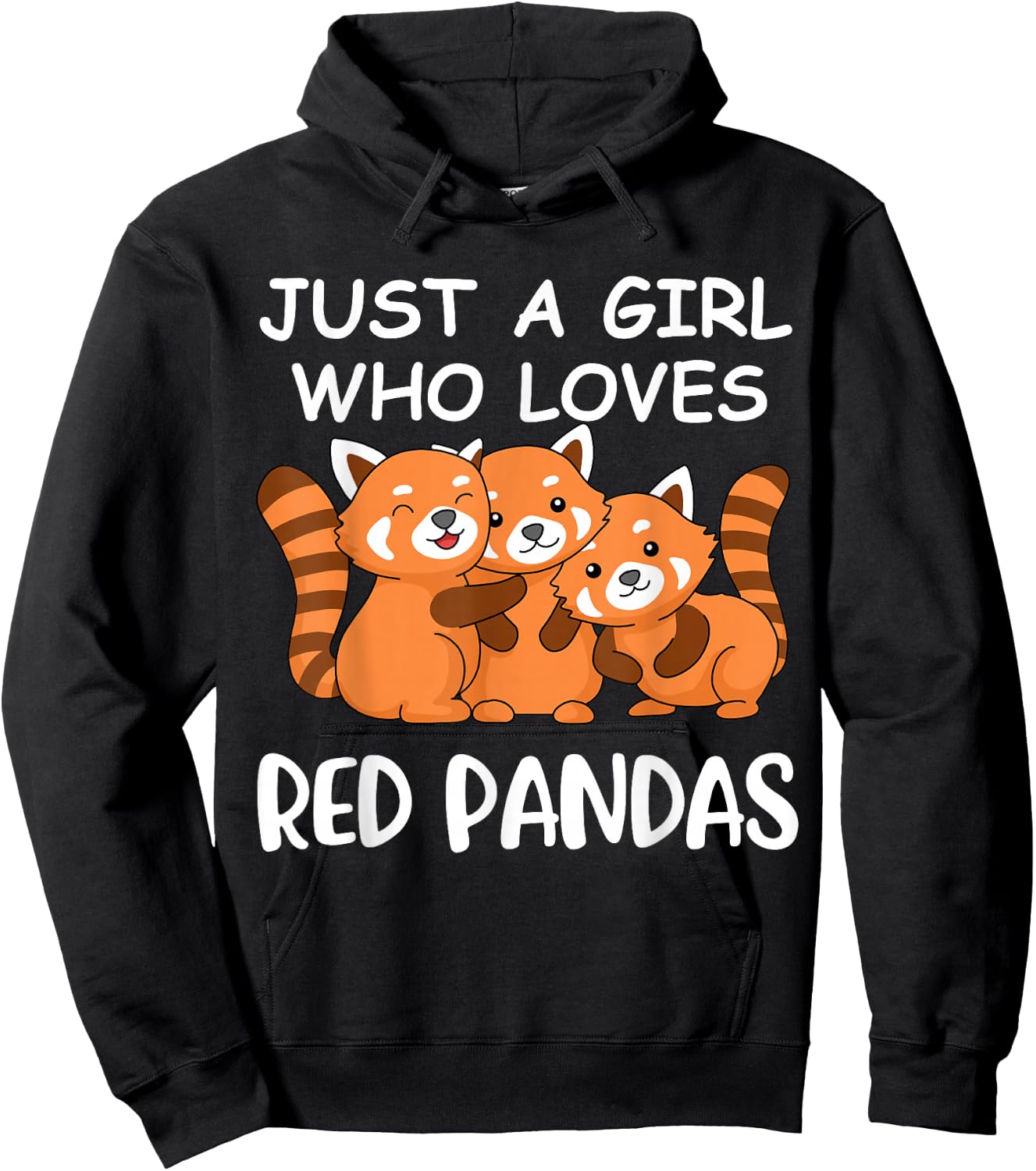 Just A Girl Who Loves Red Pandas Gift Women Kawaii Red Panda Hoodie - Hoodie | Black