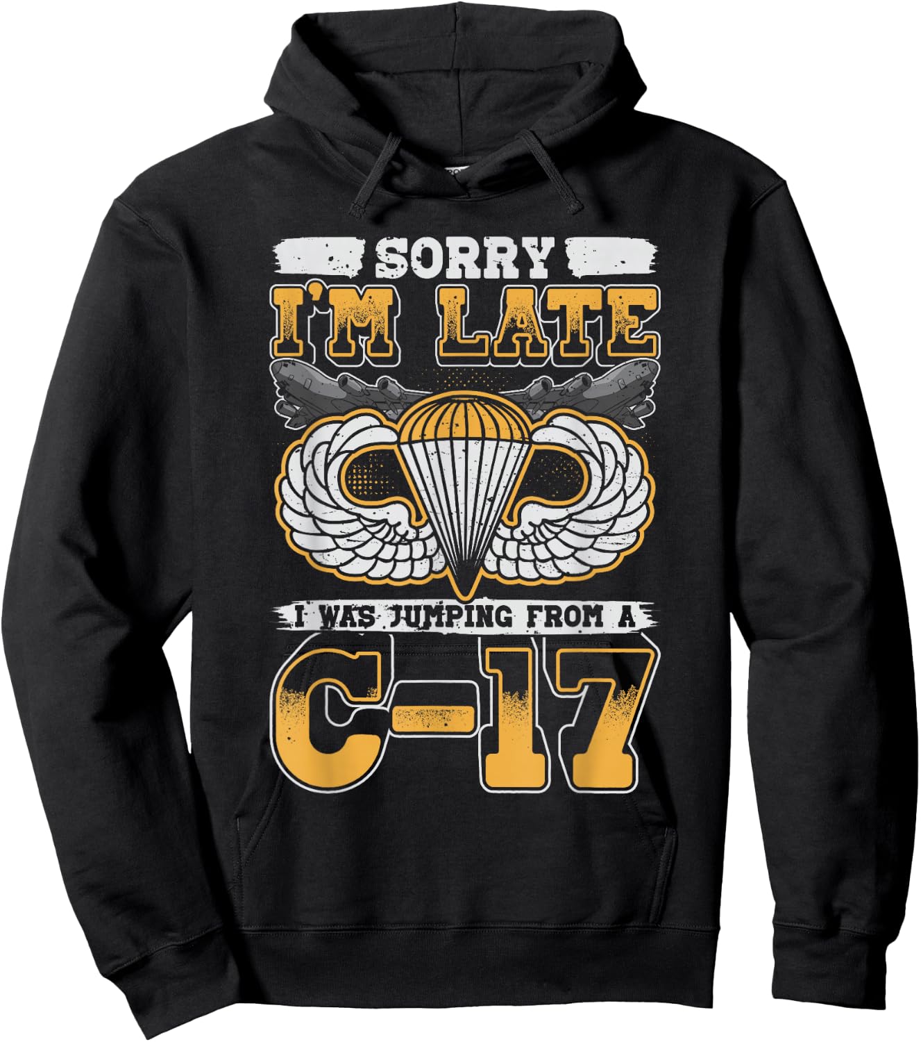 Airborne Division Paratrooper C-17 Hoodie - Hoodie | Black