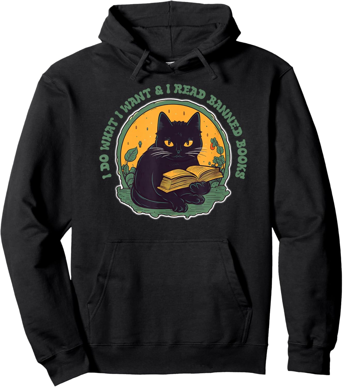 Funny Cat Reading - Read Banned Books Hoodie - Hoodie | Black