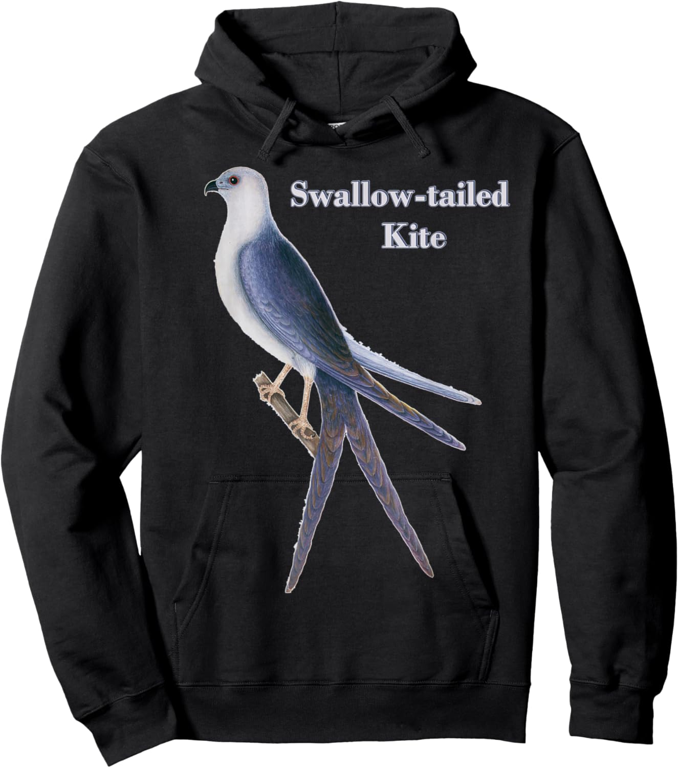 Swallow-tailed Kite Bird Drawing Hoodie - Hoodie | Black