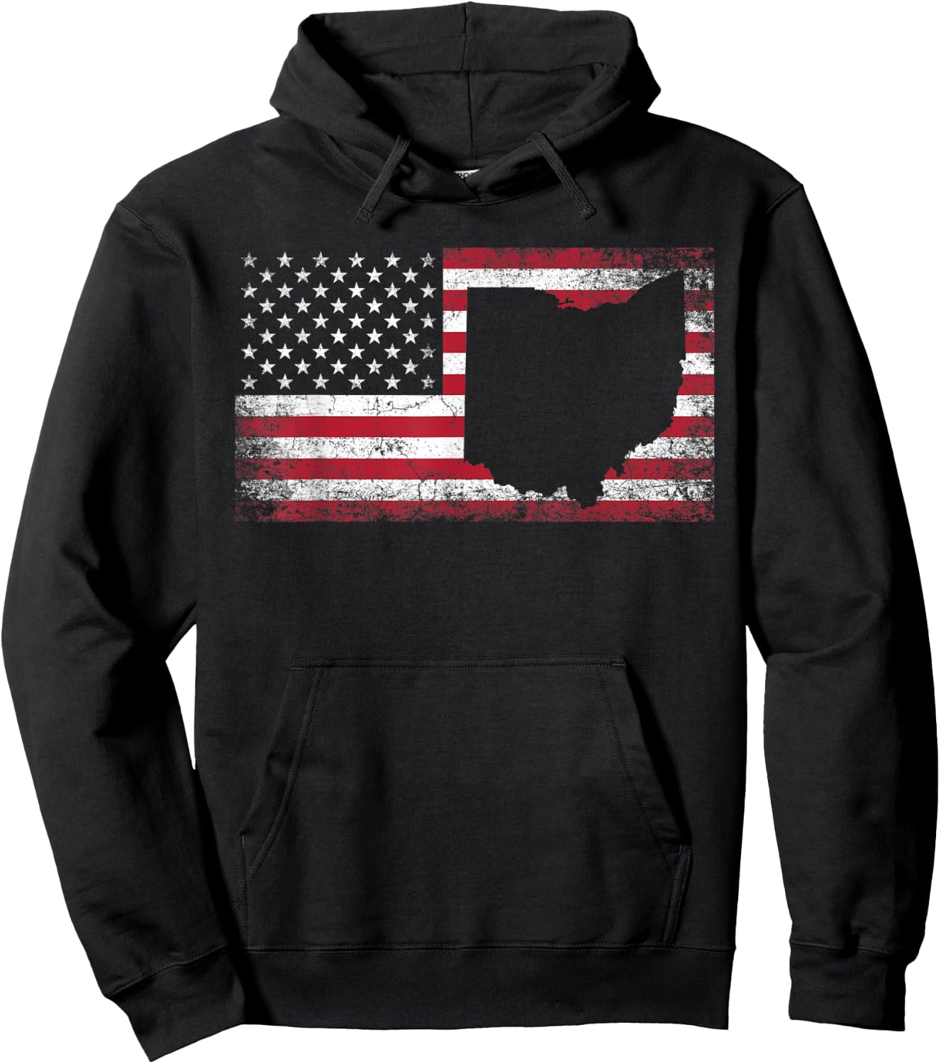 Ohio 4th of July American Flag USA America Patriotic Hoodie - Hoodie | Black