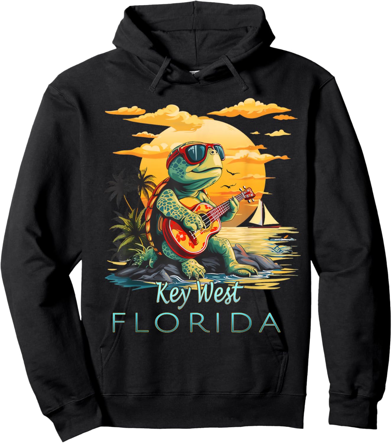 Key West Florida Keys Vacation Turtle Hoodie - Hoodie | Black